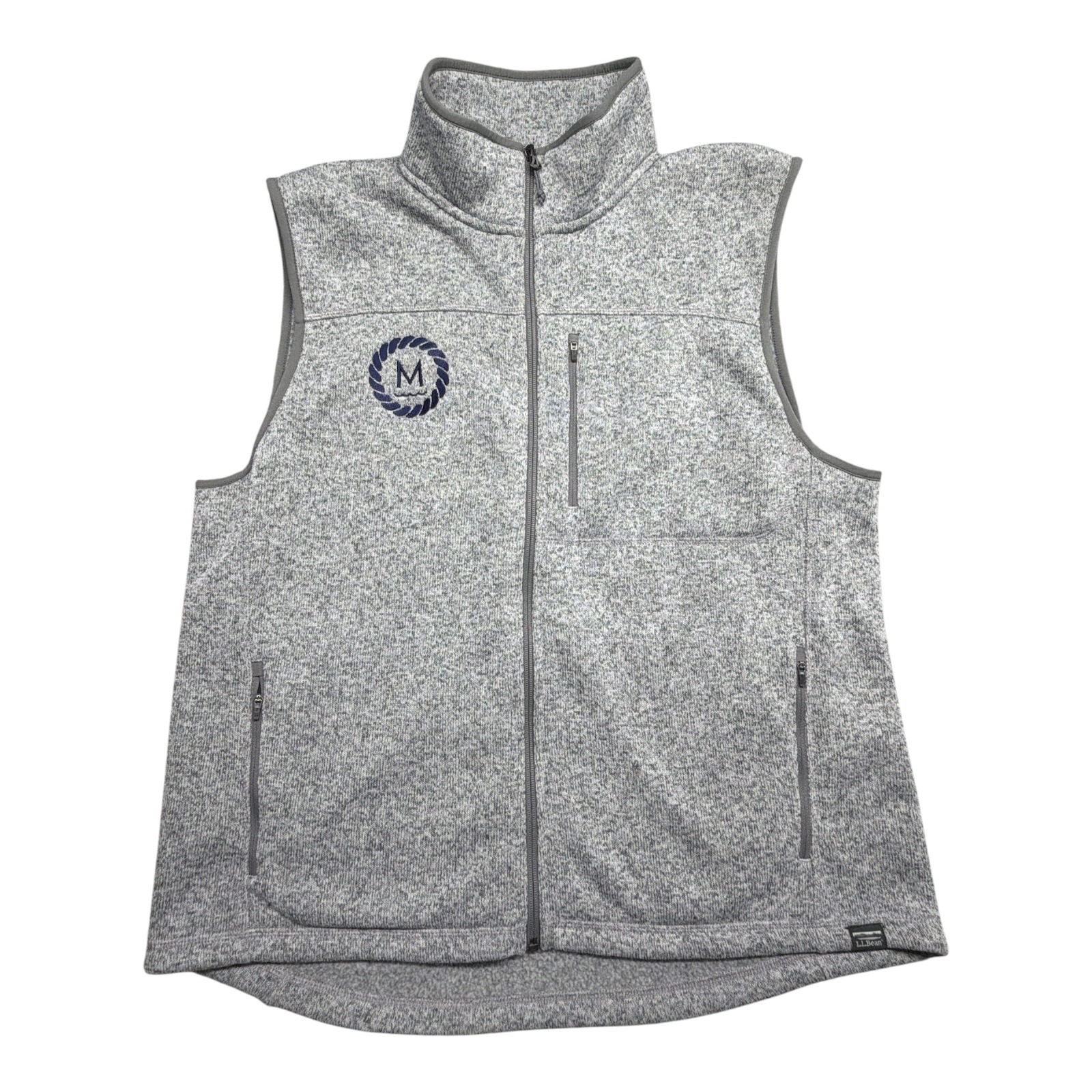 L.L. Bean Mens Sweater Fleece Vest Xl Gray Heather Full Zip 502209 Nwt!